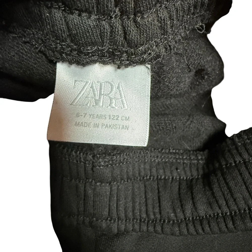ZARA Kids Black Zip Jacket Jogger Sweatpants Set 6-7Y